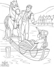 coloriage reine des neige rencontre avec hans